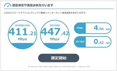 速度測定の結果