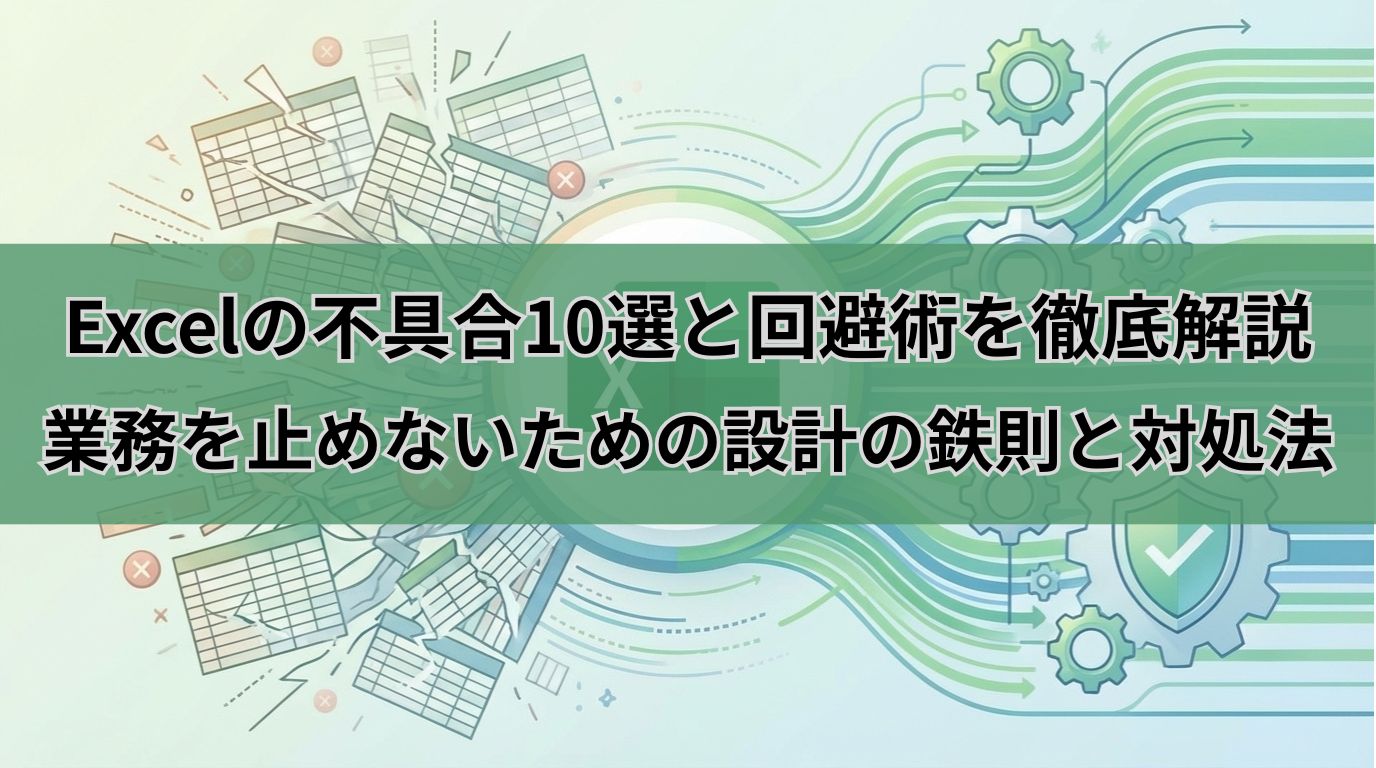Excelの不具合10選と回避術を徹底解説|業務を止めないための設計の鉄則と対処法