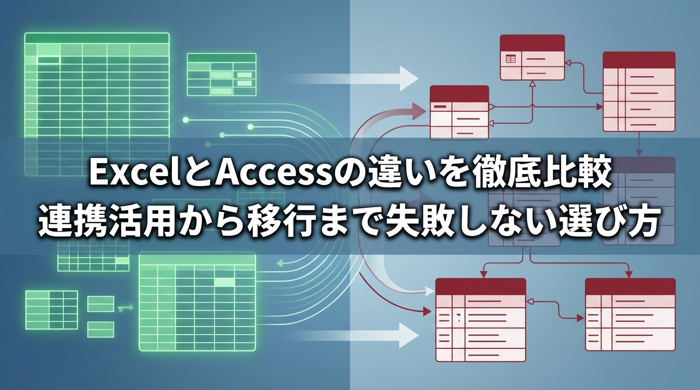 ExcelとAccessの違いを徹底比較|連携活用から移行まで失敗しない選び方