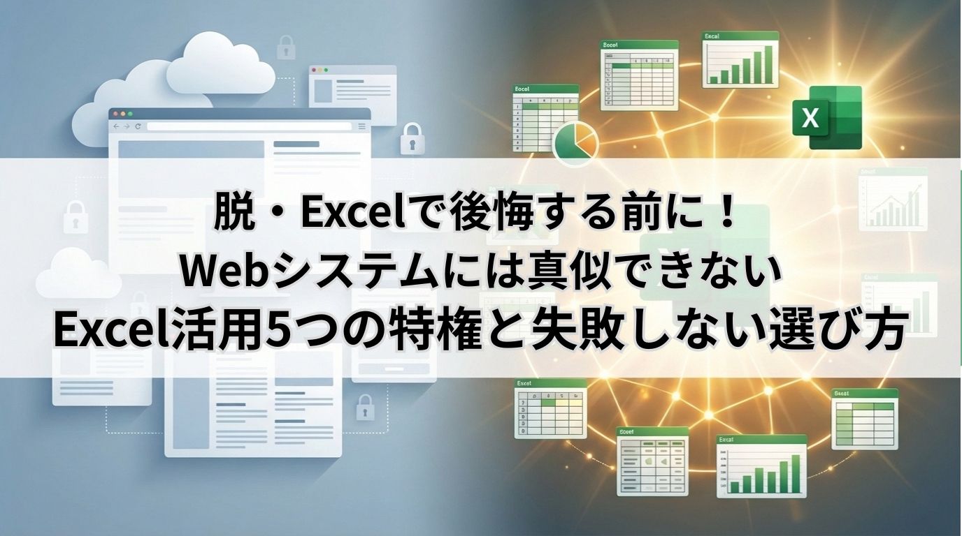 脱Excelで後悔する前に!Webシステムには真似できないExcel活用5つの特権と失敗しない選び方