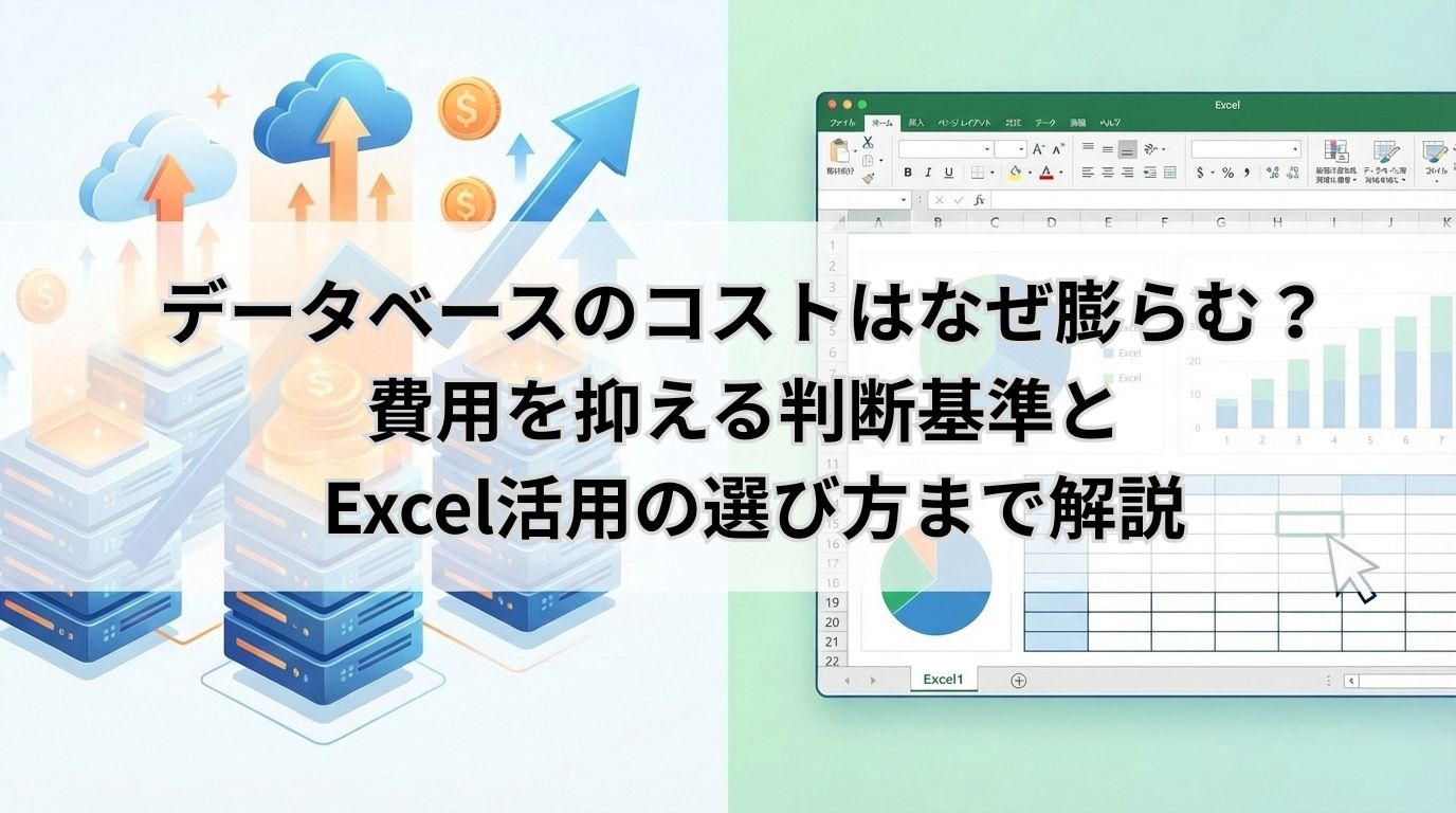 データベースのコストはなぜ膨らむ?
費用を抑える判断基準と
Excel活用の選び方まで解説