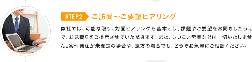 ご訪問～ご要望ヒアリング