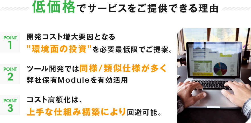 低価格でサービスをご提供できる理由