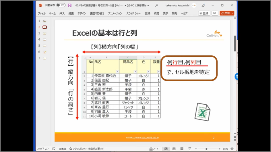 セルネッツ：VBAで最終データ行を求める2つの方法