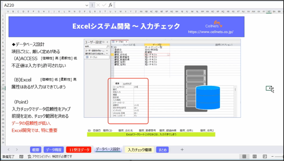 セルネッツ：Excelシステム開発 入力チェック重要性や種類について徹底解説